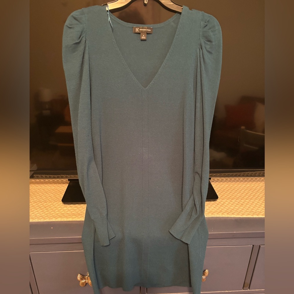 INC International Concepts Teal Long Sleeve Dress
